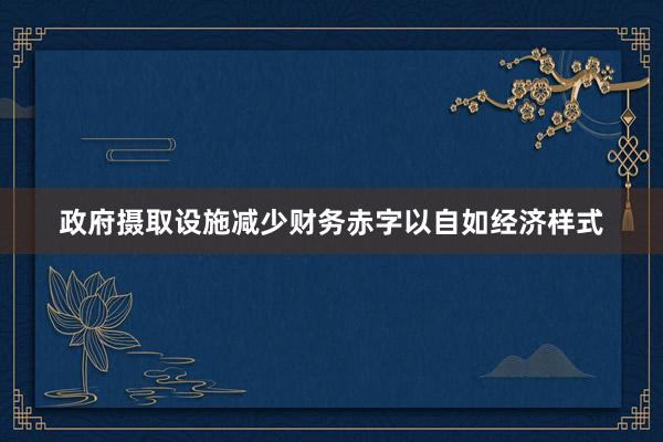 政府摄取设施减少财务赤字以自如经济样式